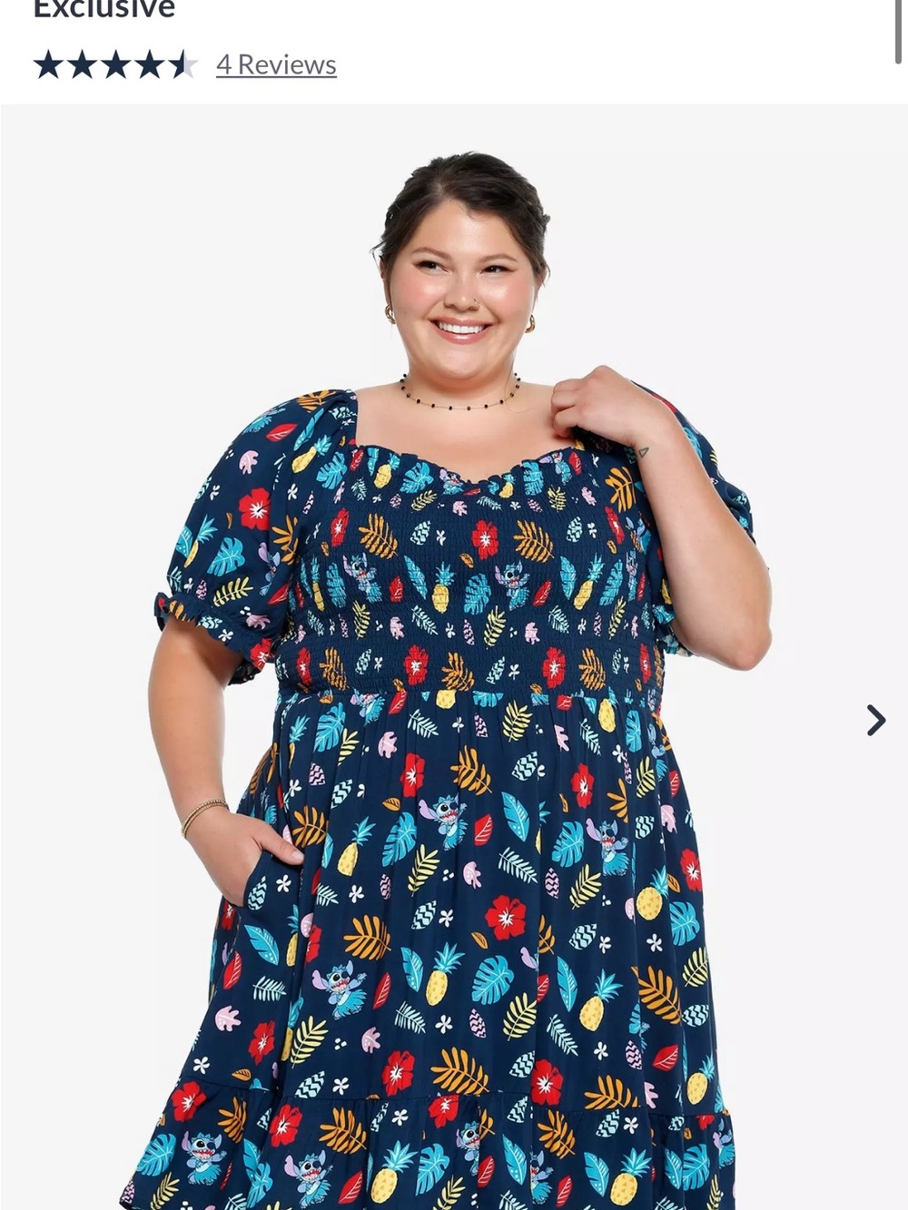 Plus Size Navy stitch Smocked Dress size 5X her universe